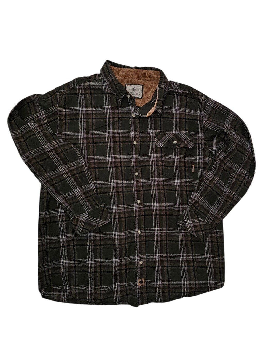 Legendary Whitetails Dark Green Plaid Button-Down Shirt